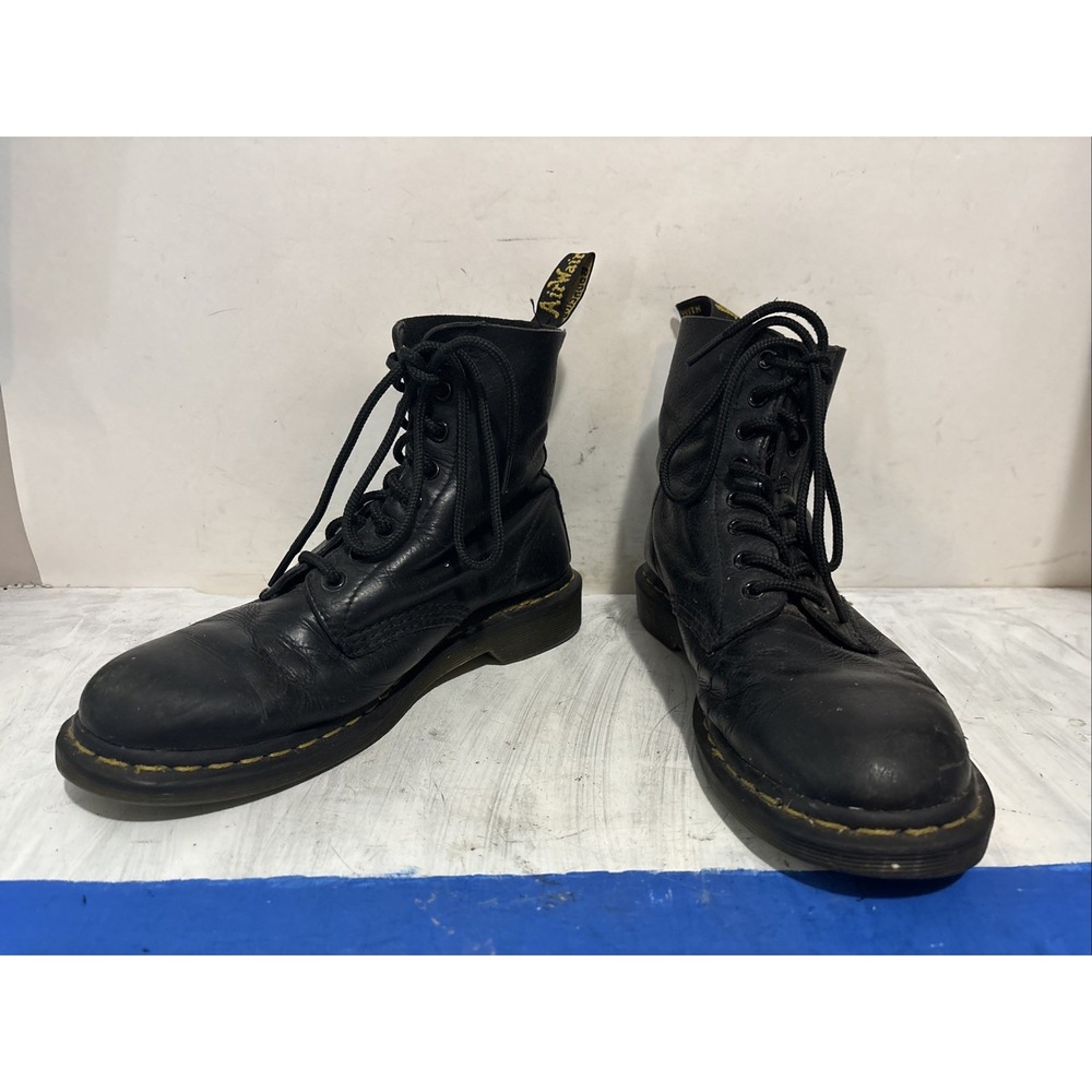 Dr. Martens 1460 Black Leather Lace Up Combat Boots Womens 9 US